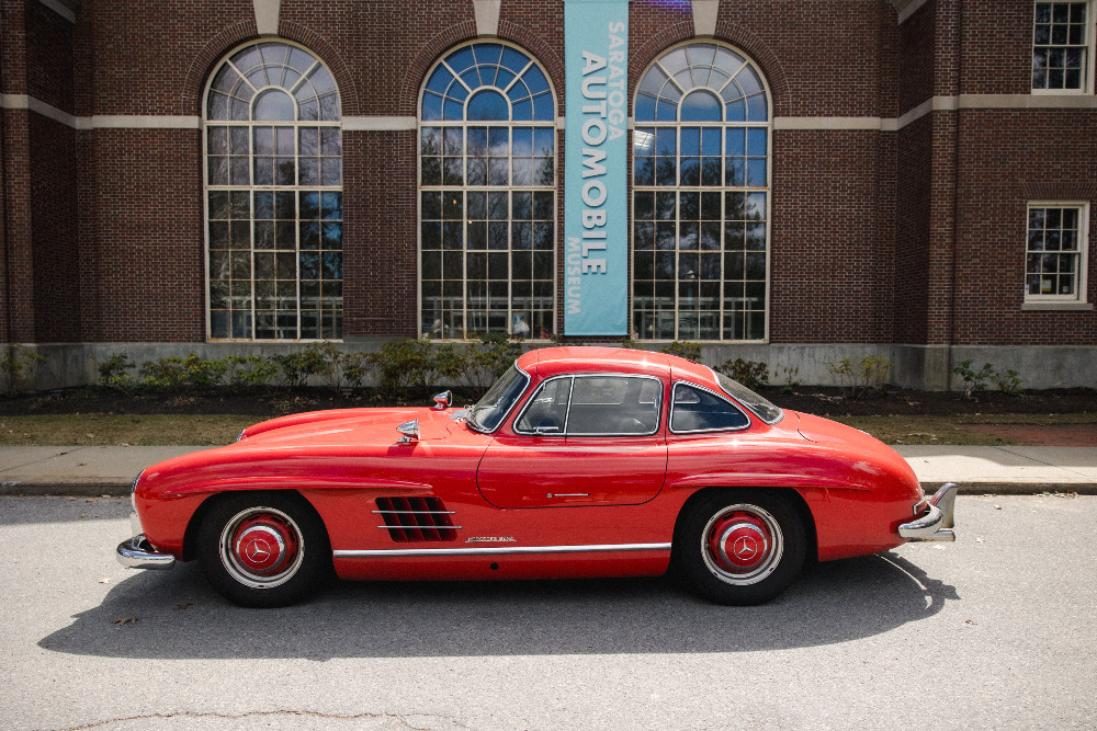 1955 Mercedes-Benz 300SL Gullwing side profile, for sale at Saratoga Motorcar Auction